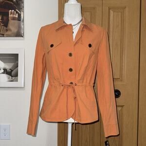 Axcess Liz Claiborne Sunset Sky Orange Long Sleeve Utility Jacket NWT Size 8